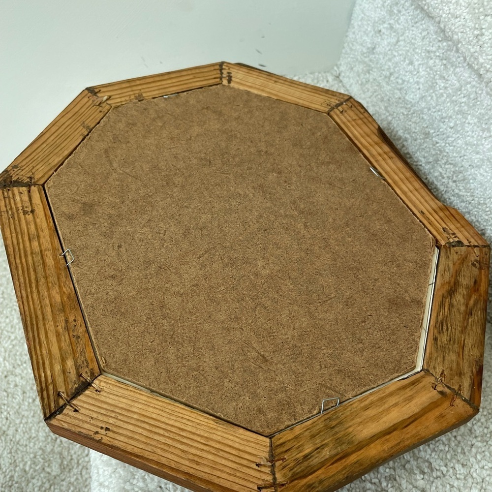 Vintage Wood Curio Knick Knack Display Case Shadow Octagonal Box - Picture 5 of 11